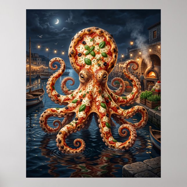 Pizza Octopus Harbour Poster (Front)