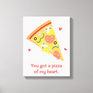 Pizza of my Heart, Cute Love Puns Canvas Print