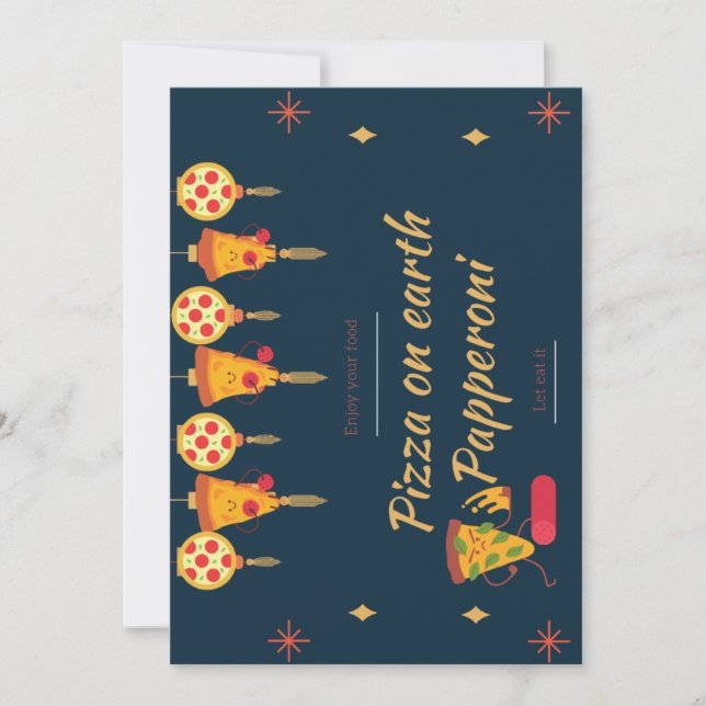 pizza on earth pepperoni invitation card (Front)