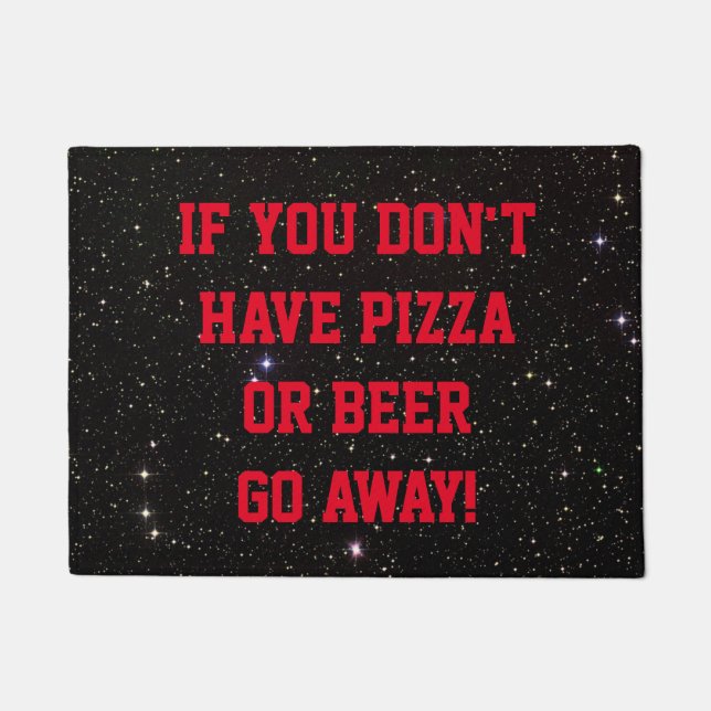 Pizza or Beer Door Mat Social Distancing Exception (Front)