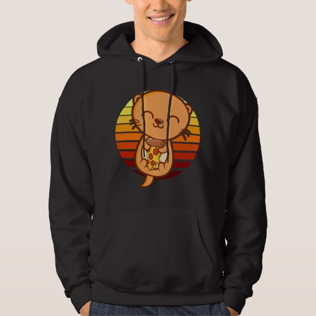 PIZZA OTTER Otter Lover Otter Animal Cute Otters Hoodie (Front)