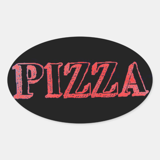 Pizza Oval Sticker (Front)