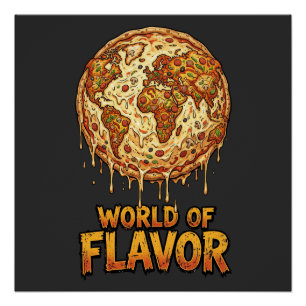 Pizza Overload Planet Poster