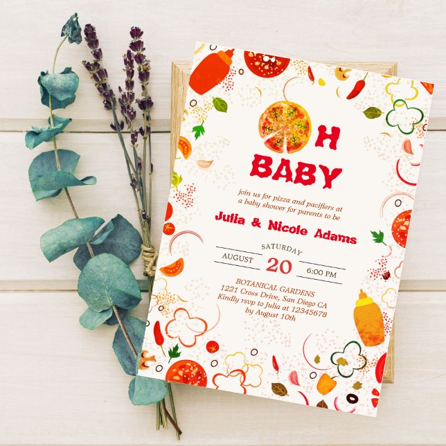 Pizza & Pacifiers Barbeque Baby Shower  Invitation (Creator Uploaded)