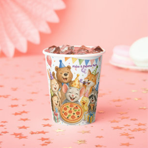 Pizza & Pajama Party Cute Animal Paper Cups