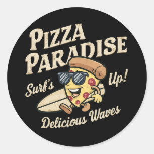 Pizza Paradise Classic Round Sticker