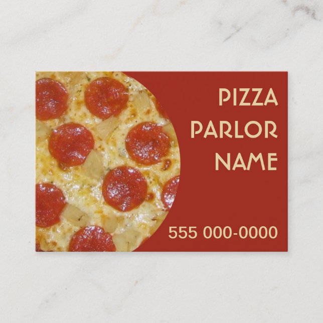 Pizza Parlour custom business cards (Front)