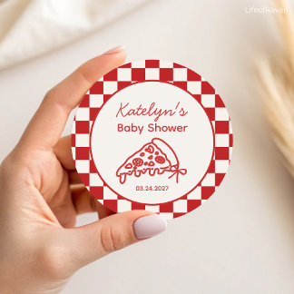Pizza Party Baby Shower Favor Stickers