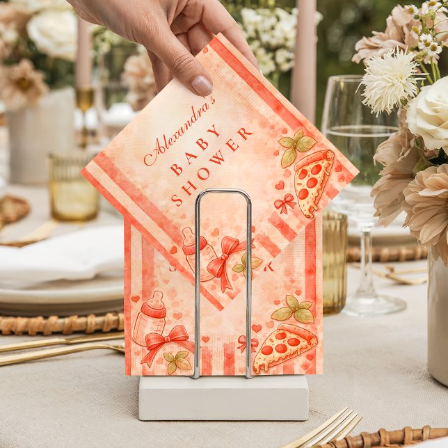 Pizza Party Baby Shower Napkin (Creator Uploaded)