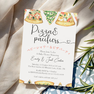 Pizza Party Baby Shower Whimsical Slice Casual Invitation