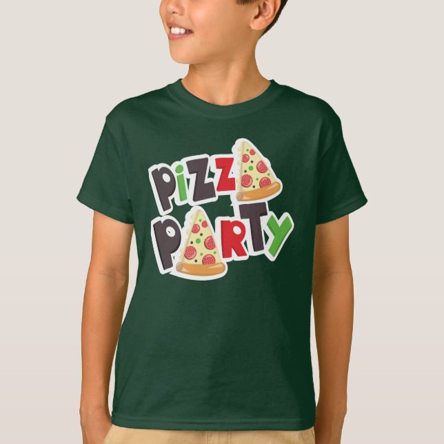 Pizza Party Basic Hanes ComfortSoft® T-Shirt (Front)