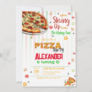 Pizza Party Birthday invitation