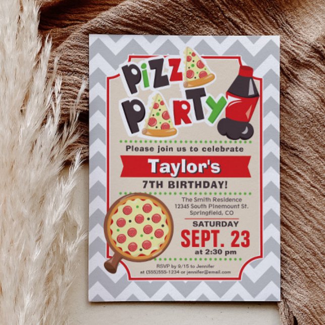 Pizza Party Birthday Invitation (Creator Uploaded)