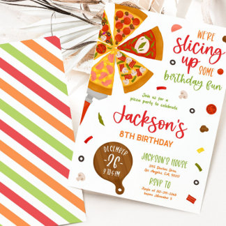Pizza Party Birthday Invitation, Editable Snack Invitation