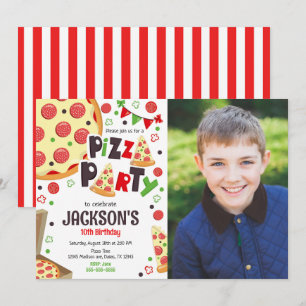Pizza Party Birthday Invitation Kids Pizza Party