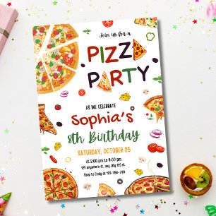 Pizza Party Birthday Invitation, Pizza Birthday Invitation