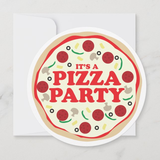 Pizza Party Birthday Invite (Front)