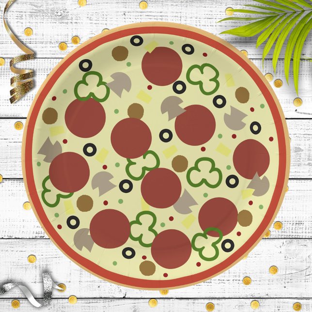 Pizza Party Birthday Paper Plate (Creator Uploaded)