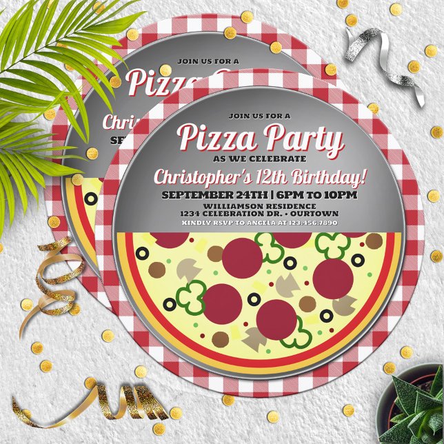 Pizza Party Birthday Party Invitation (Creator Uploaded)