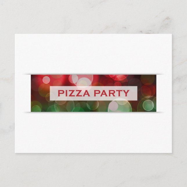 pizza party bokeh postcard (Front)