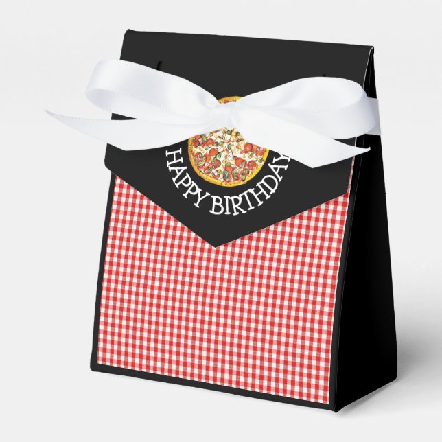 Pizza Party Candy Favour Bags for Birthday Party Box (Front Side)