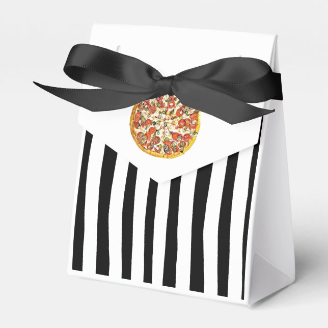 Pizza Party Candy Favour Bags for Birthday Party Box (Front Side)