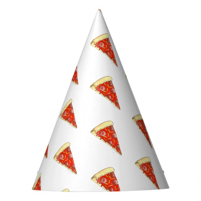 Pizza Party Cheese Pepperoni Pie Slice Pizzeria Hat (Front)