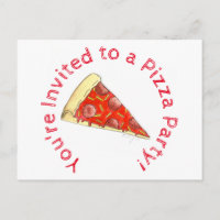 Pizza Party Child's Birthday Invitation