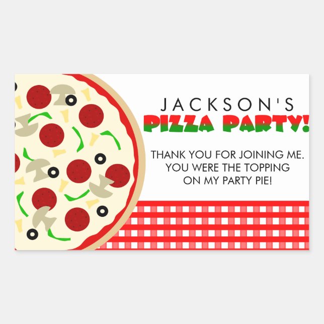 Pizza Party Favour Stickers (Front)
