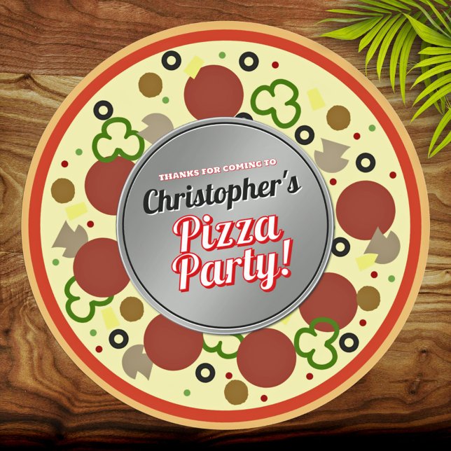 Pizza Party Favour Thank You Stickers (Creator Uploaded)