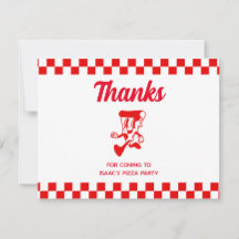 Pizza Party Flat Thank You Card
