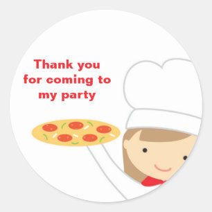 Pizza Party Girl Stickers