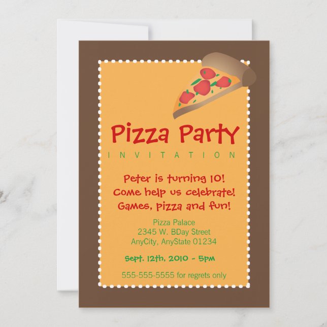 Pizza Party Invitation (Front)