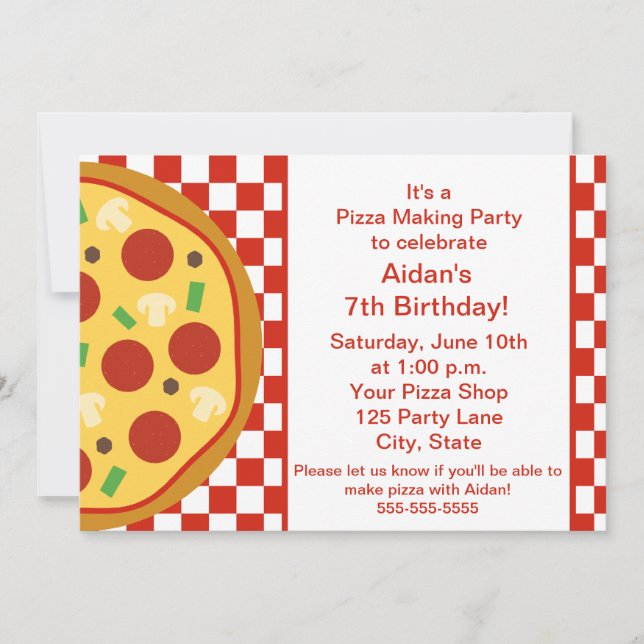 Pizza Party Invitation (Front)
