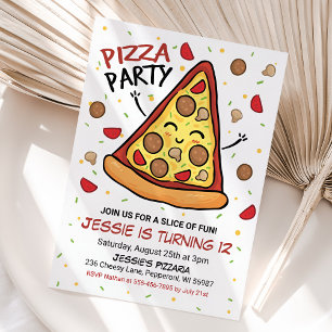 Pizza Party Invitation, Pizza Birthday Invitation