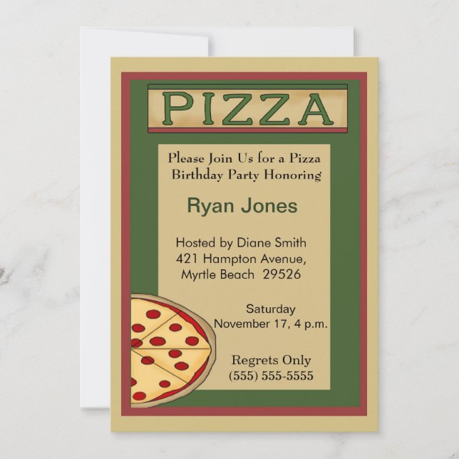 Pizza Party Invitations (Front)