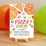 Pizza Party Italian Fun Kids Birthday  Invitation<br><div class="desc">Invite friends and family to join in for a slice of fun with these modern watercolor Pizza Party Birthday Invitations.</div>