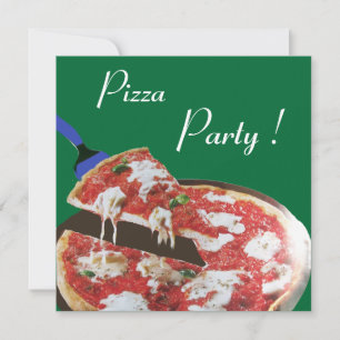 PIZZA PARTY, ITALIAN KITCHEN dinner, brunch,green Invitation