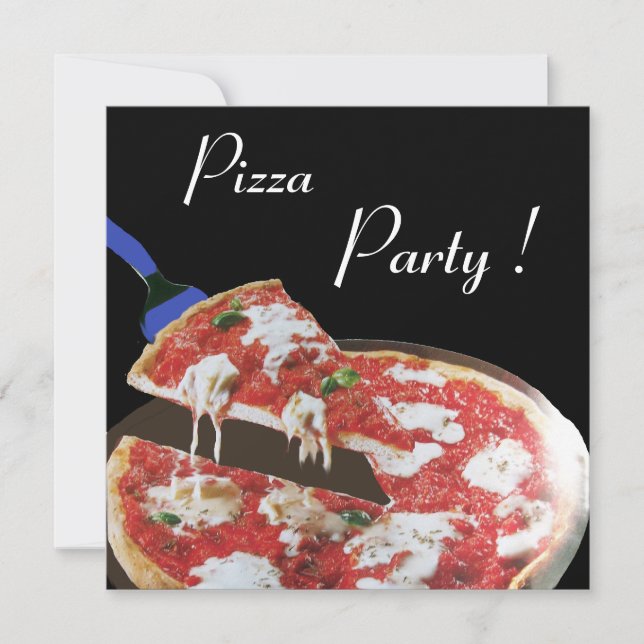 PIZZA PARTY, ITALIAN KITCHEN dinner, brunch Invitation (Front)