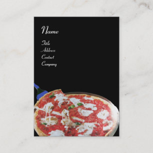 PIZZA PARTY ITALIAN KITCHEN, RESTAURANT ,black red Business Card