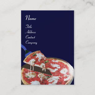 PIZZA PARTY ITALIAN KITCHEN, RESTAURANT ,blue red Business Card