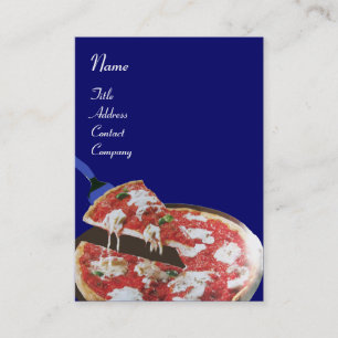 PIZZA PARTY ITALIAN KITCHEN, RESTAURANT ,blue red Business Card