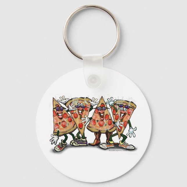 Pizza Party Key Ring (Front)