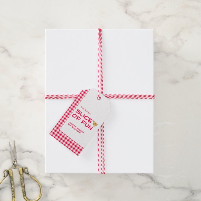 Pizza Party Kids Birthday Gift Tags (With Twine)
