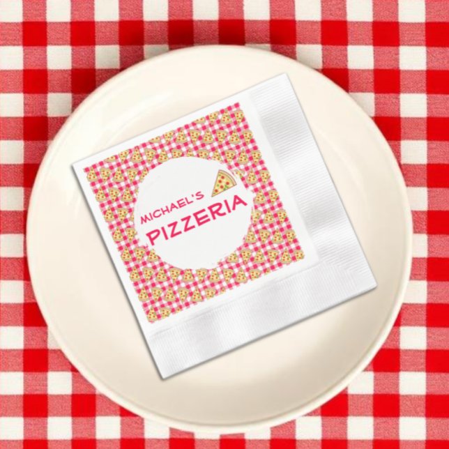 Pizza Party Kids Birthday Napkin (Creator Uploaded)