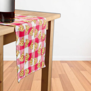 Pizza Party Kids Birthday Short Table Runner