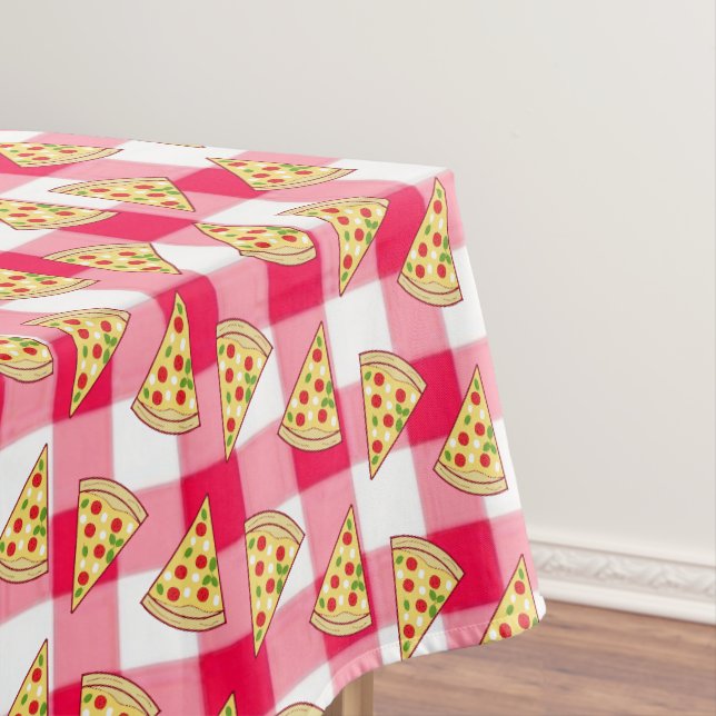 Pizza Party Kids Birthday Tablecloth (In Situ)