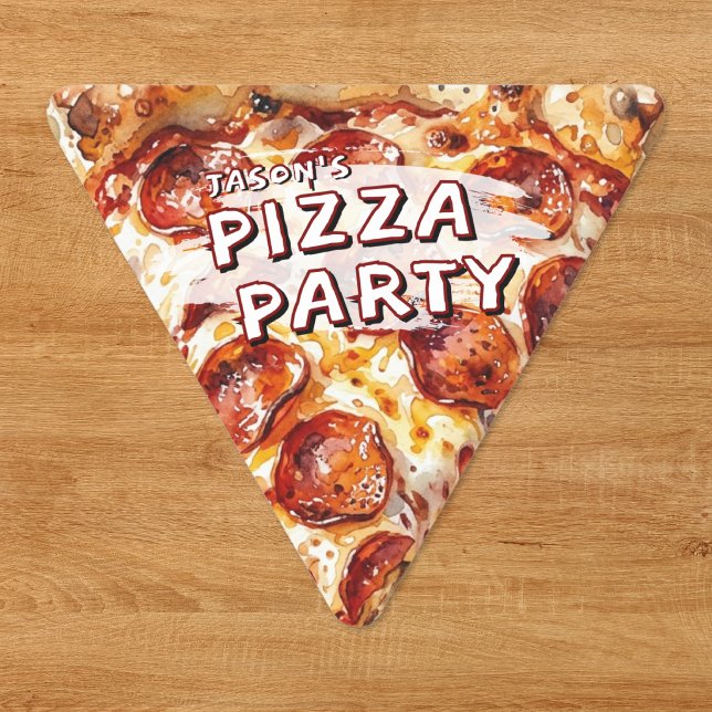 Pizza Party Kids Birthday Triangle Sticker (Creator Uploaded)
