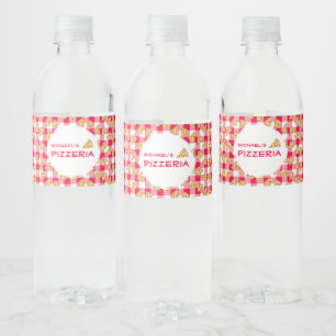 Pizza Party Kids Birthday Water Bottle Label