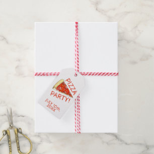 PIZZA PARTY! Pepperoni Cheese Pie Slice Pizzeria Gift Tags